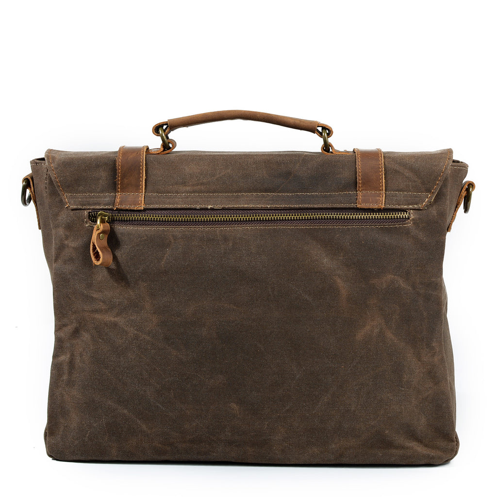 Aktentasche aus Ölwachs-Canvas und Leder – Bild 4 | LuxeStyle
