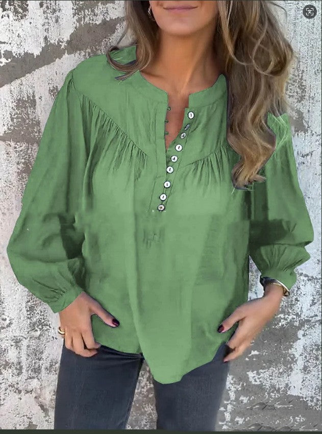 Langärmliges Baumwoll-Linen-T-Shirt – Bild 3 | LuxeStyle