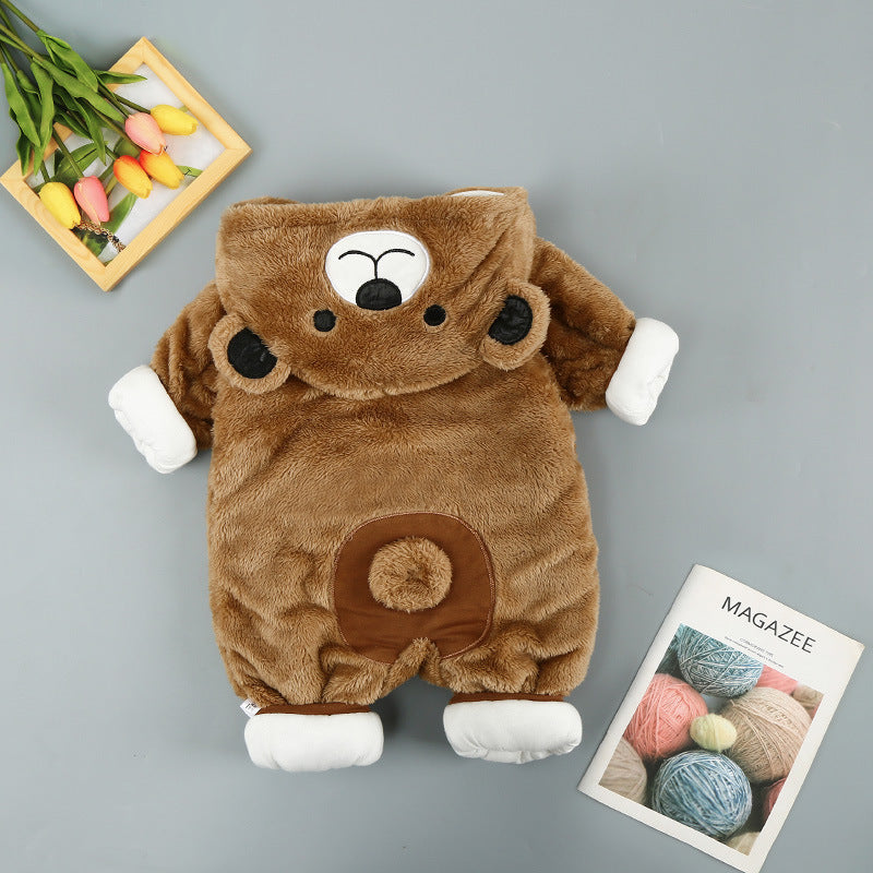 Baby Plüsch-Overall mit Kapuze