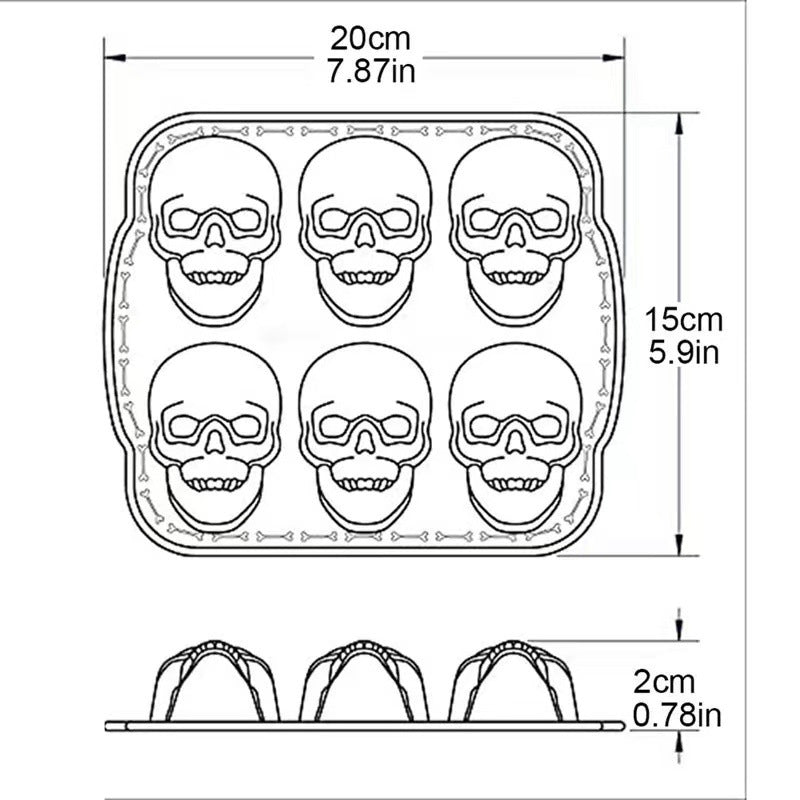 3D Totenkopf-Backform aus Aluminium