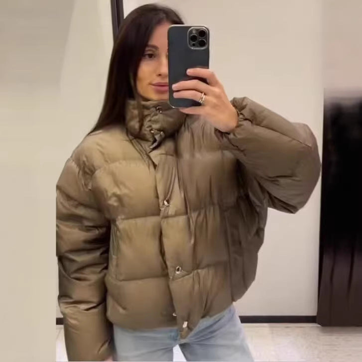 Gefütterter Baumwollmantel mit hohem Kragen – Bild 3 | LuxeStyle