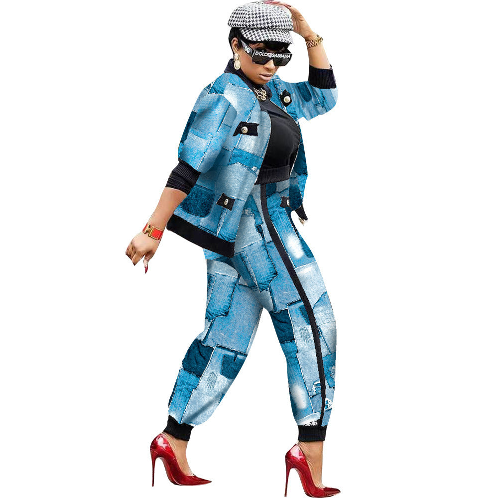 Houndstooth-Set: Jacke und Hose