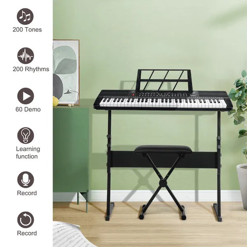 61-Tasten Keyboard mit Ständer und Bank – Ansicht 2