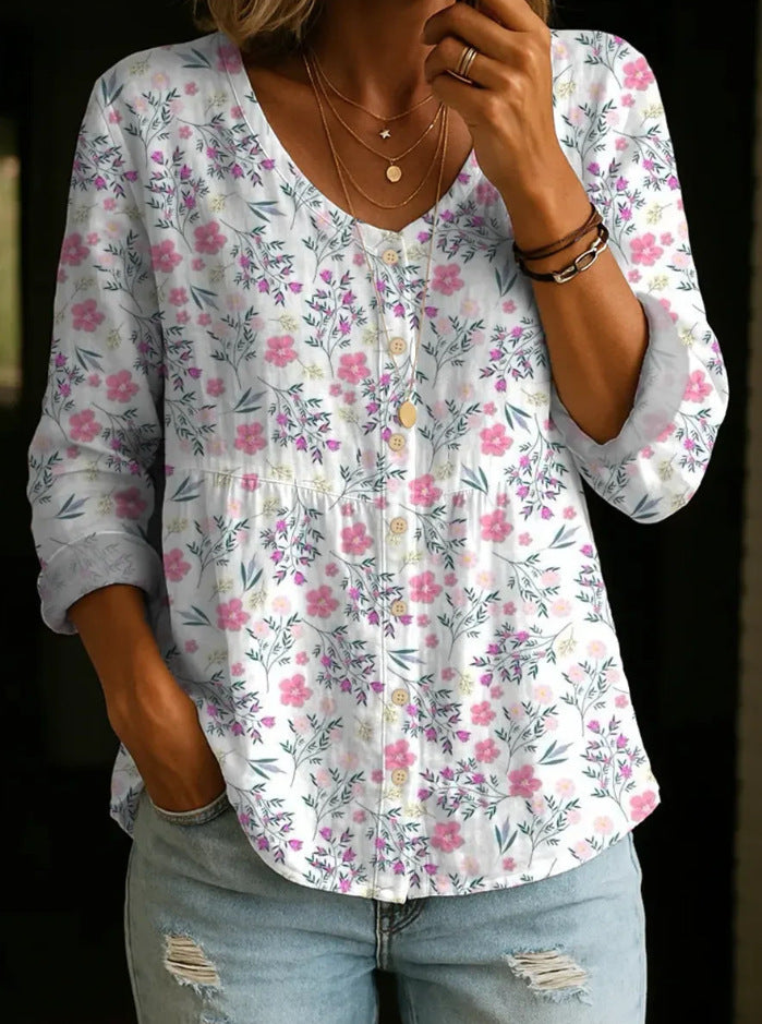 Damen Rundhals-Shirt mit Print in grossen Grössen – Bild 2 | LuxeStyle