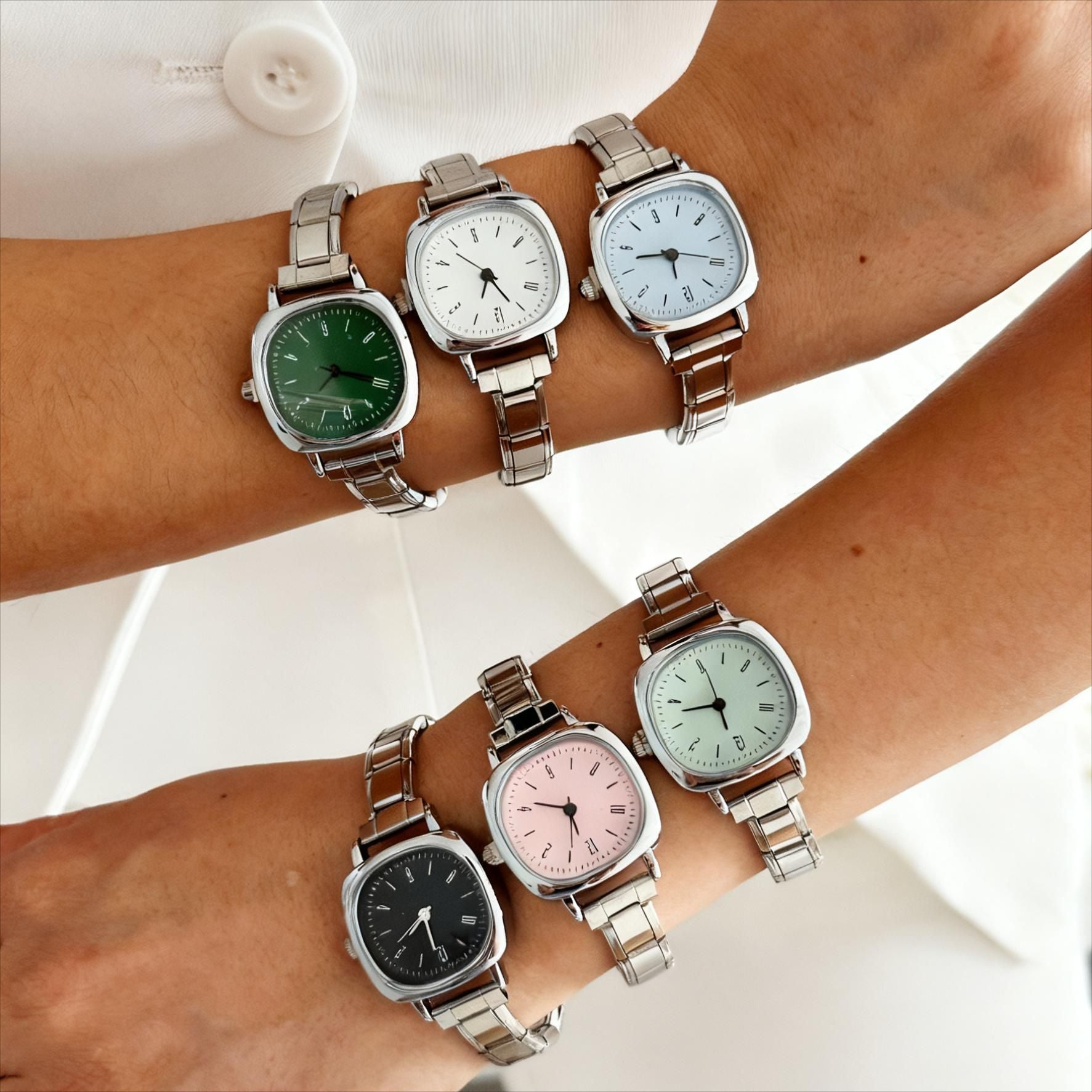 Damen-Quarzuhr mit abnehmbarem Edelstahl-Armband