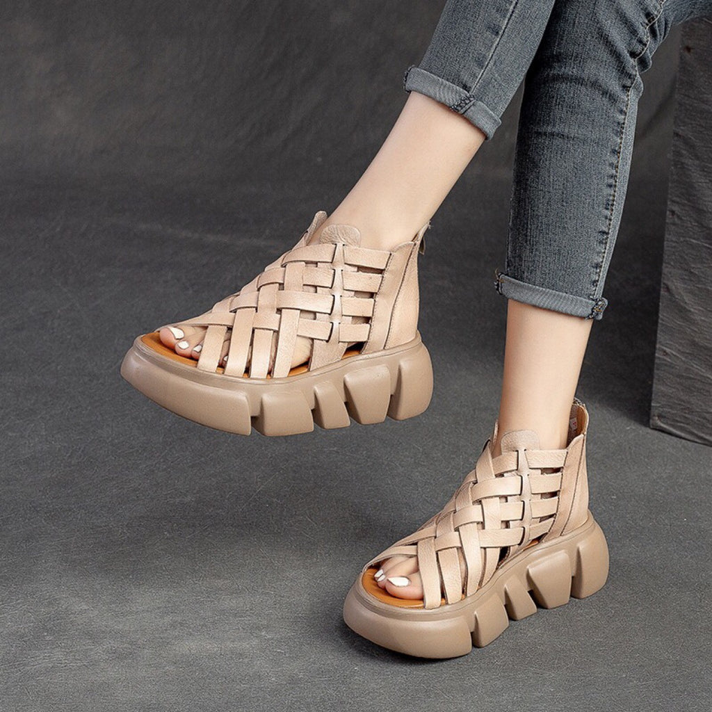 Geflochtene Sandalen mit dicker Sohle – Bild 1 | LuxeStyle