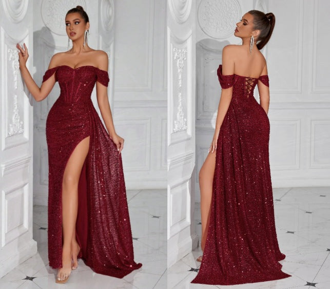 Pailletten Bandeau Bodycon Maxikleid – Bild 9 | LuxeStyle