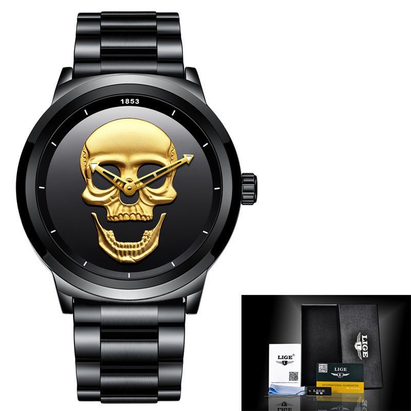 Quarzuhr mit Totenkopf-Motiv | LuxeStyle