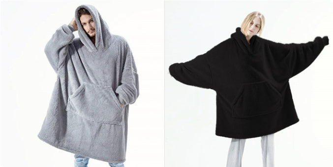 Kuschel-Hoodie mit grosser Tasche