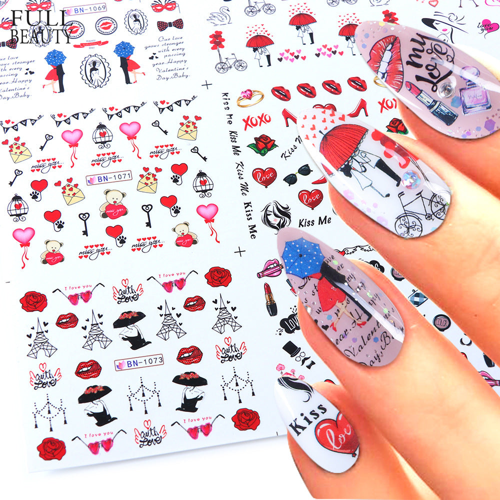 Nagel-Sticker Set «Love Bear & Red Lips» – Bild 4 | LuxeStyle