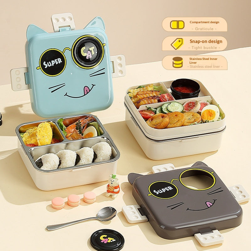 Bento Box Edelstahl 3 Fächer für Kinder