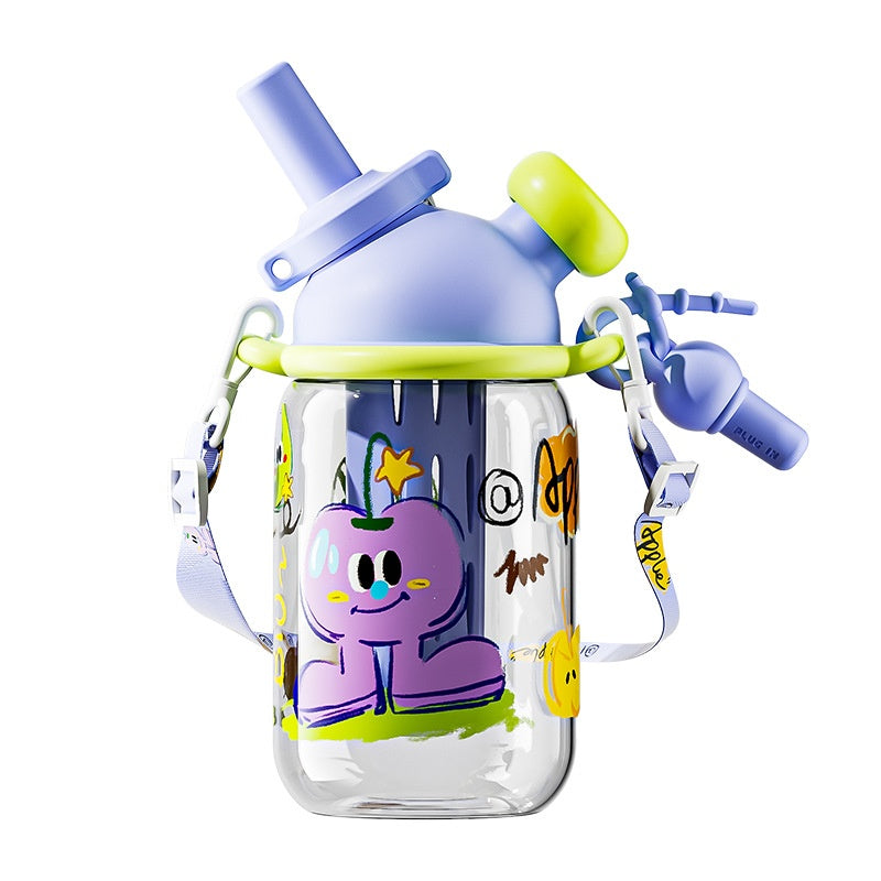 Trinkflasche mit Strohhalm für Kinder | LuxeStyle