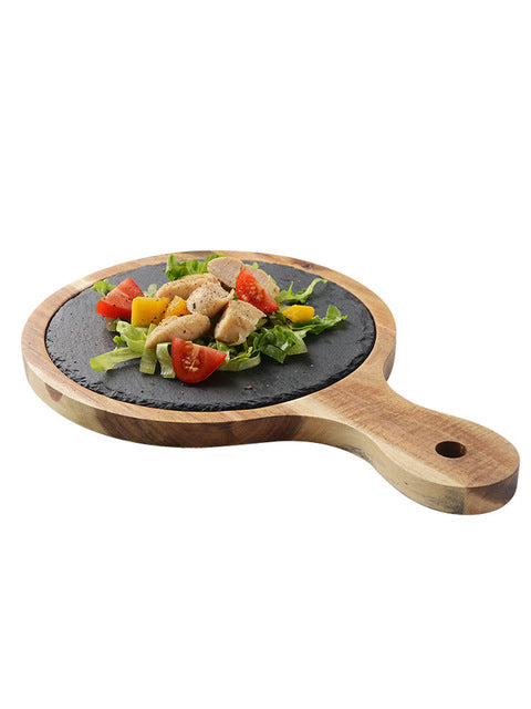 Pizzateller aus Akazienholz und Stein – Bild 4 | LuxeStyle