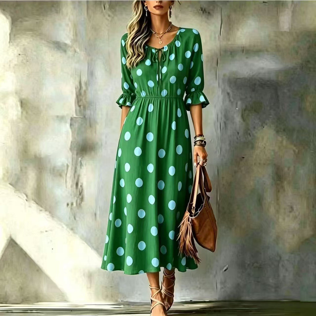 Midikleid mit Wellenmuster