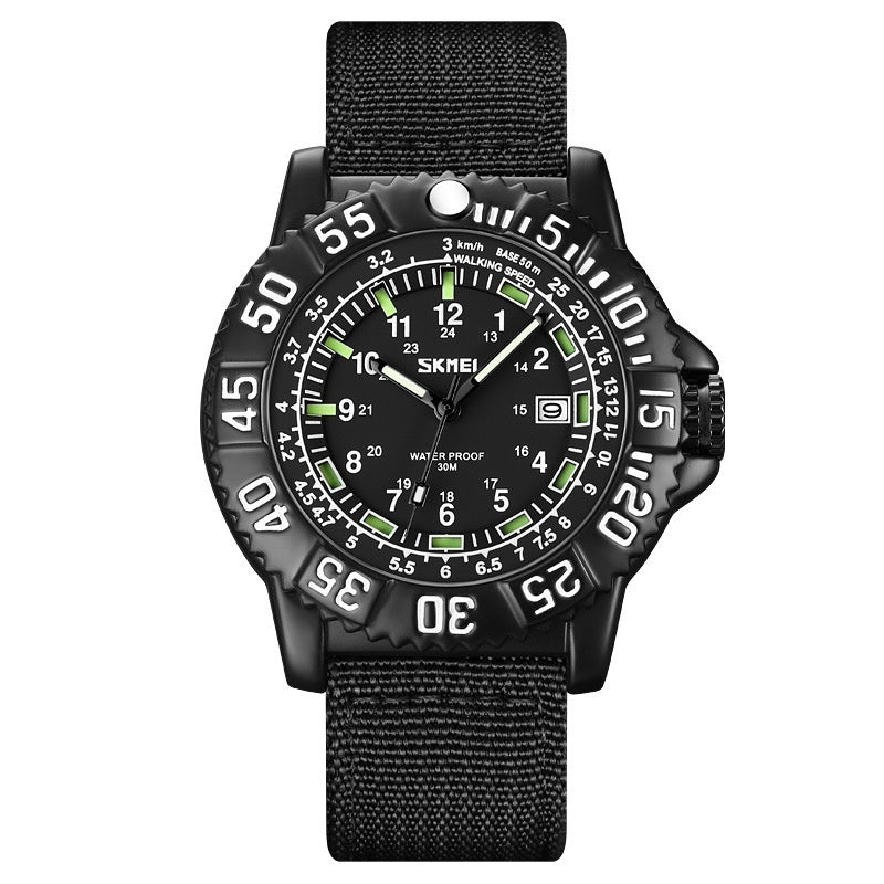 Kalender-Quarzuhr mit Nylonarmband