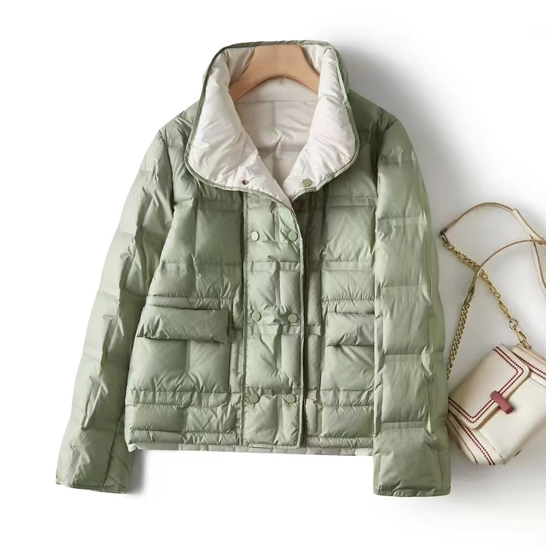 Doppelseitige Stehkragenjacke für Damen