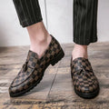 Karierte Leder-Business-Schuhe für Herren | LuxeStyle