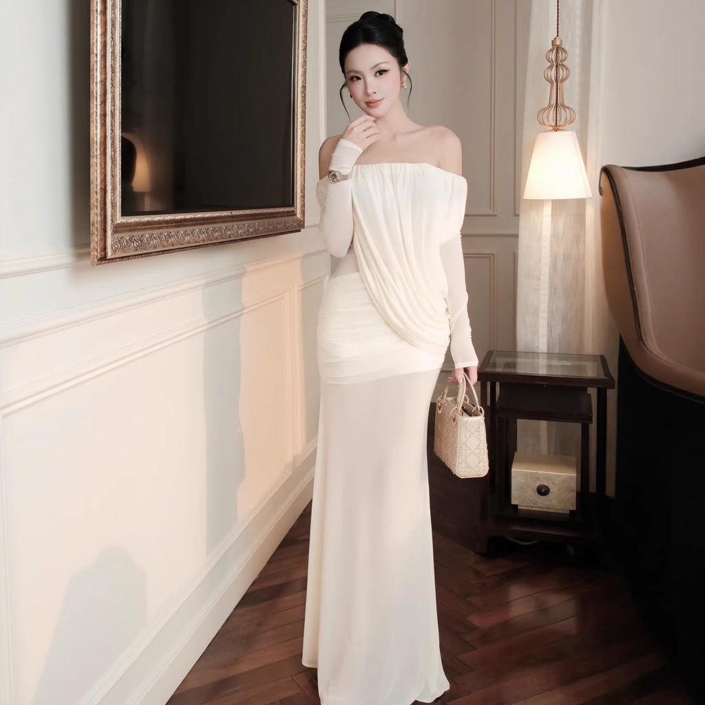 Off-Shoulder Kleid mit geradem Schnitt