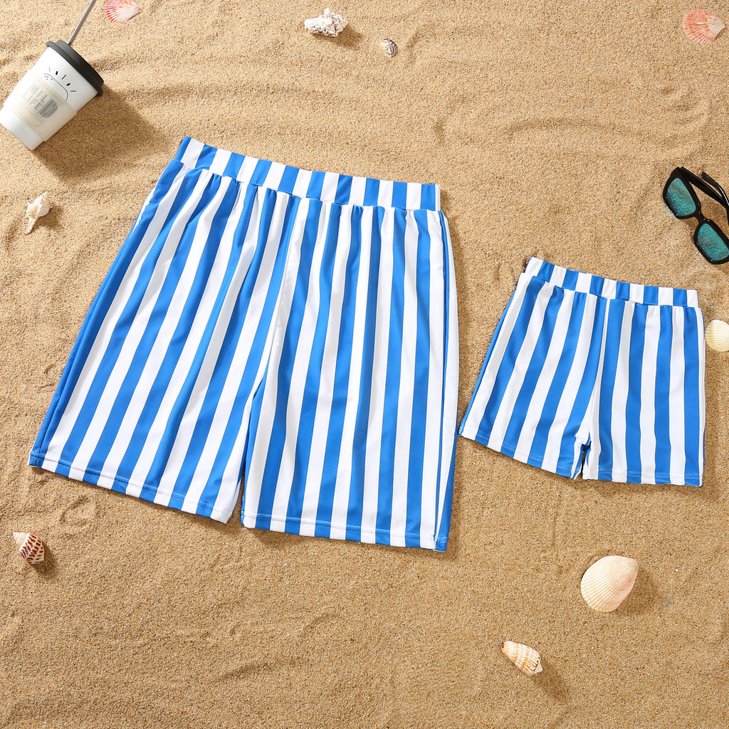 Partnerlook Bikini blau-weiss gestreift