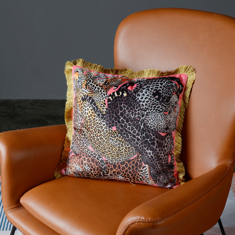 Leopard Living Room Kissenbezug mit Quaste