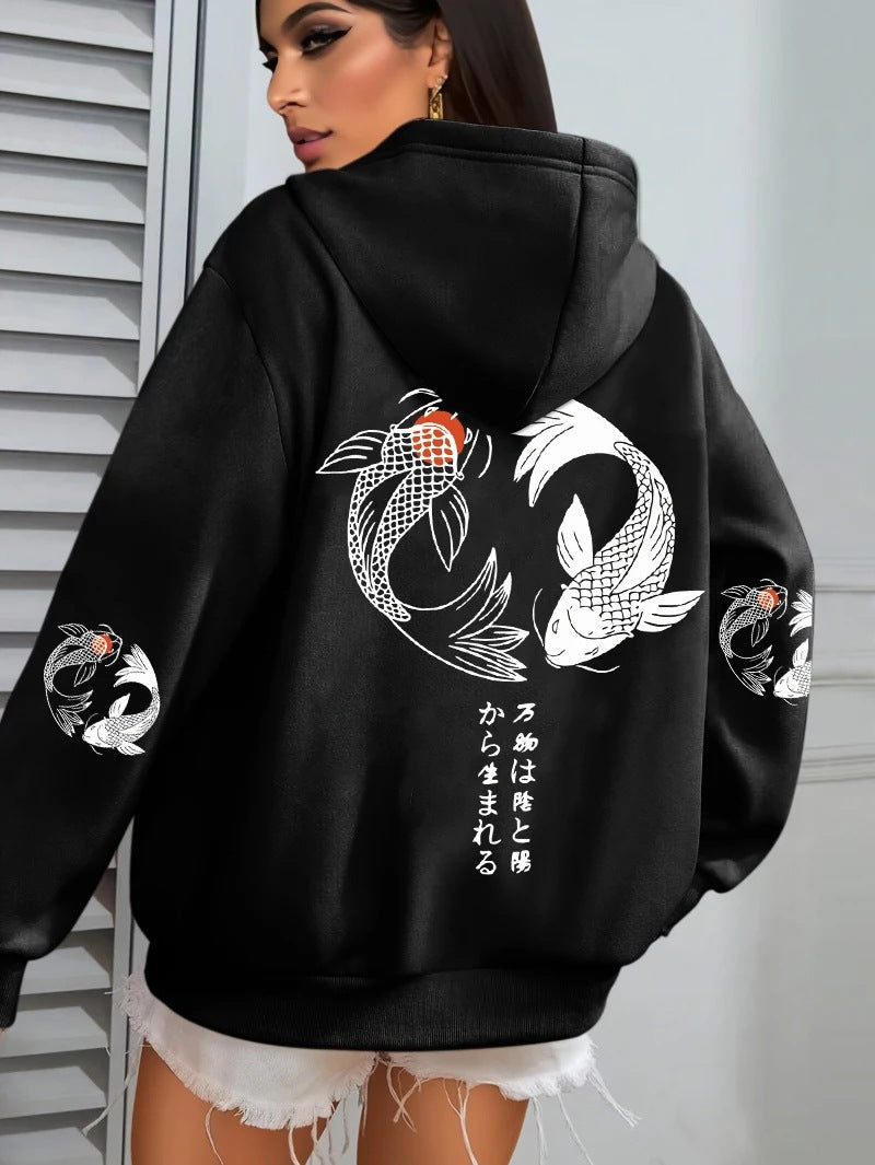Harajuku Illustration-Print Sweatshirt
