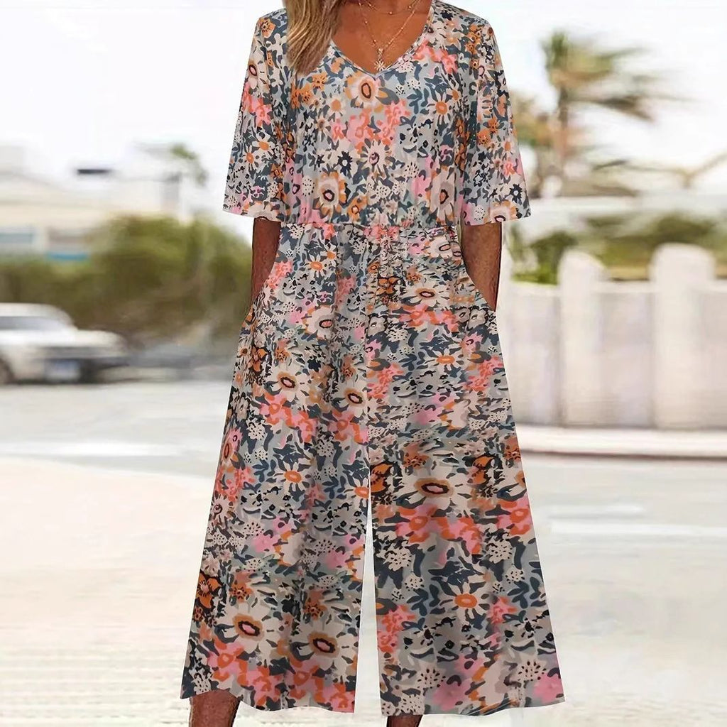 Eleganter ärmelloser Jumpsuit mit Print
