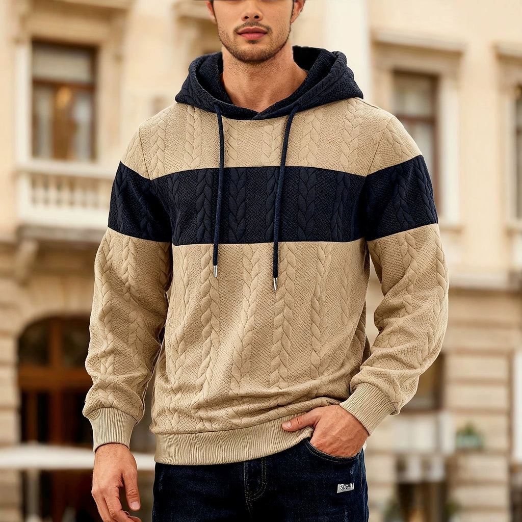 Herren Sweatshirt mit Farbfeldern und Jacquard-Wirkung