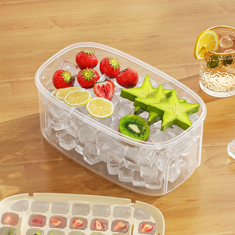 Eiswürfelform-System mit Druckknopf