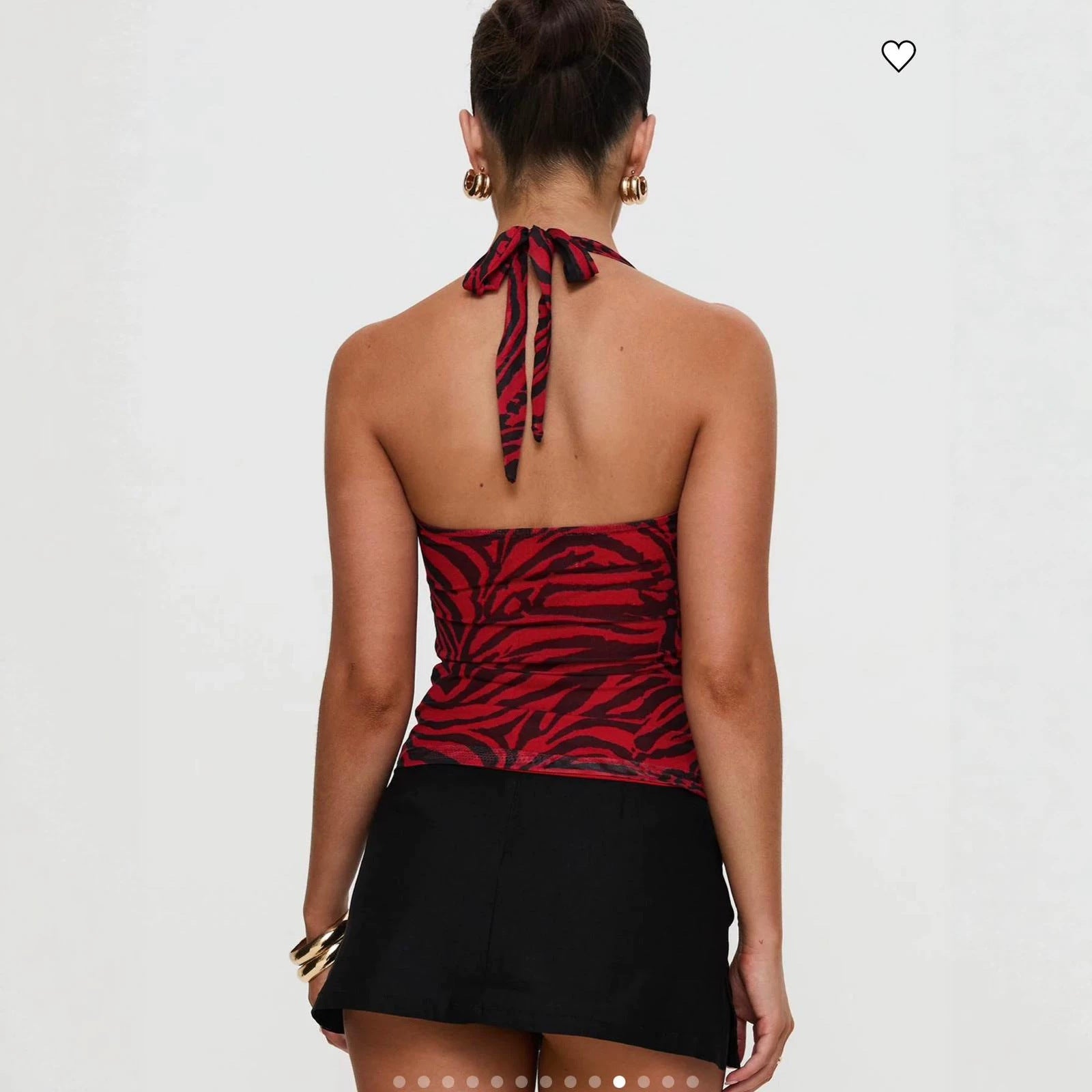 Damen Halterneck Crop Top mit 3D-Print