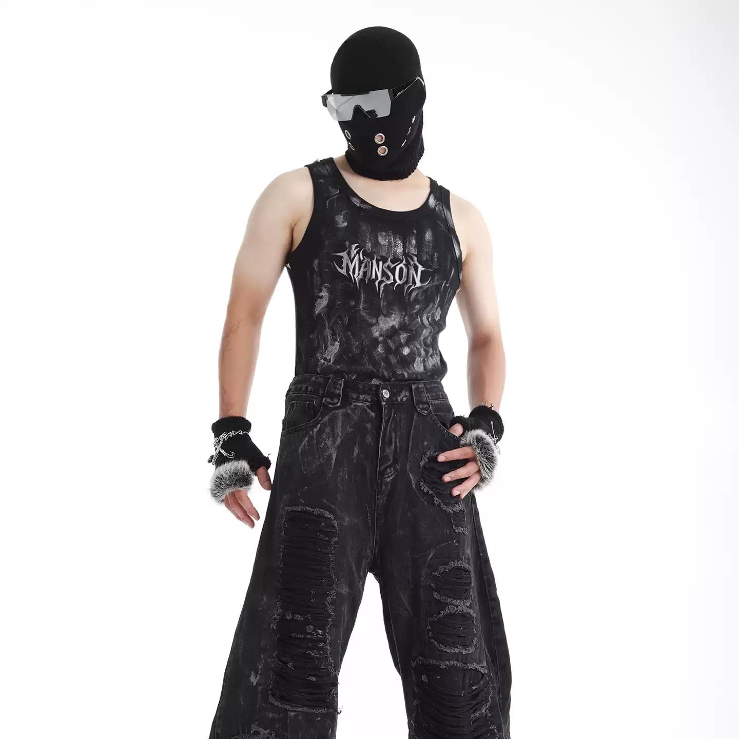 Punk Tie-Dye Weste mit mattem Finish – Ansicht 2