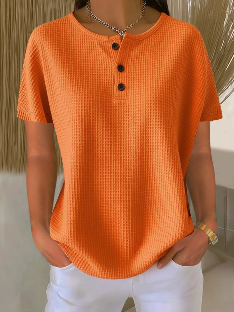 Lässiger Sommer-Pullover aus Polyester‑Waffelstrick | LuxeStyle