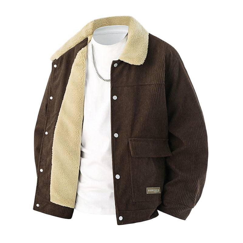Herren Cord-Jacke mit Revers, gefüttert