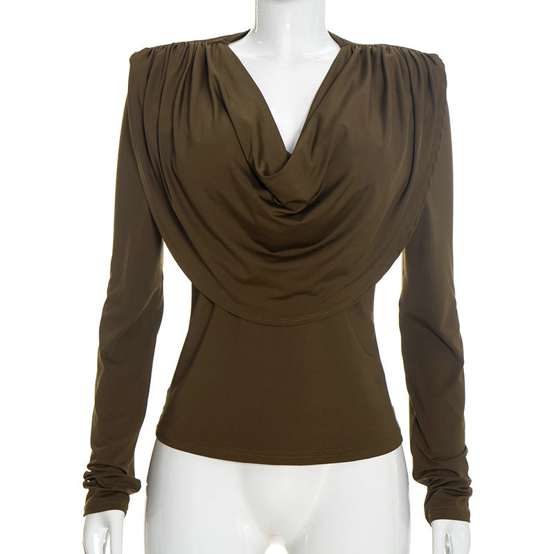 Damen-Bluse mit Wasserfallausschnitt | LuxeStyle