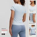 V-Neck Sport-Shirt Kurzarm – Peach