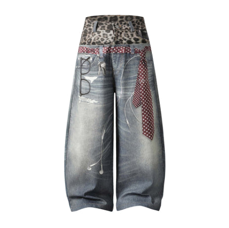 Leopard-Muster Jeans