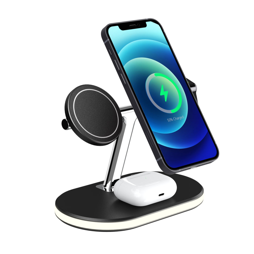 3-in-1 magnetisches Wireless-Ladegerät mit Nachtlicht