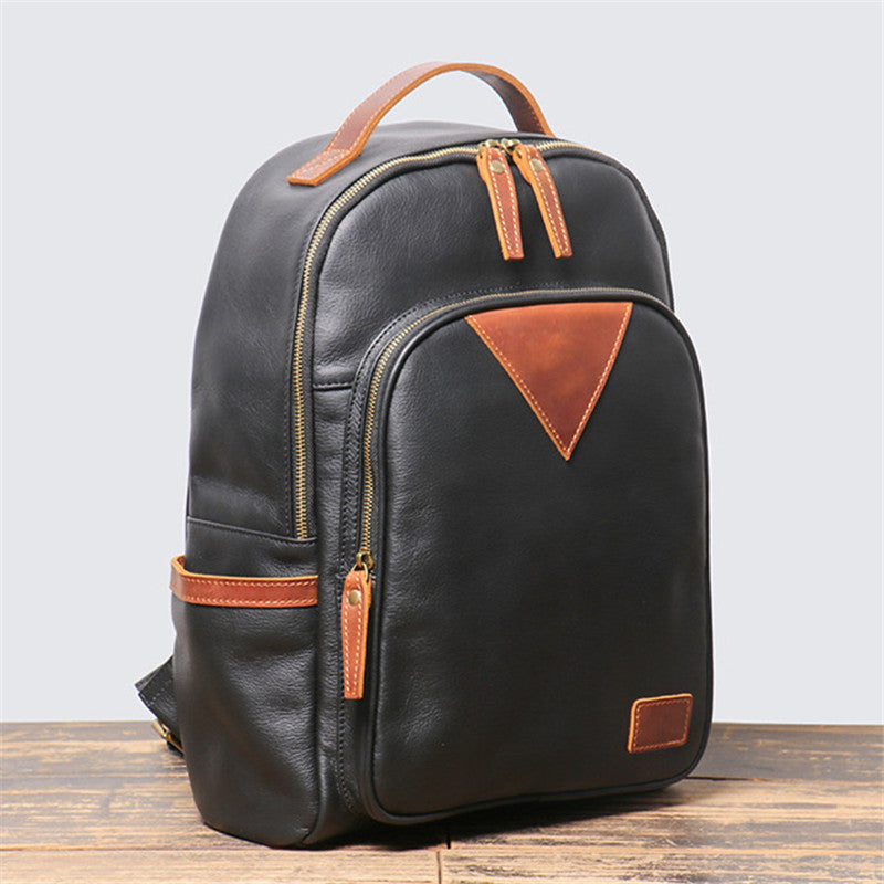 Retro Lederrucksack mit Farbkontrast – Bild 5 | LuxeStyle