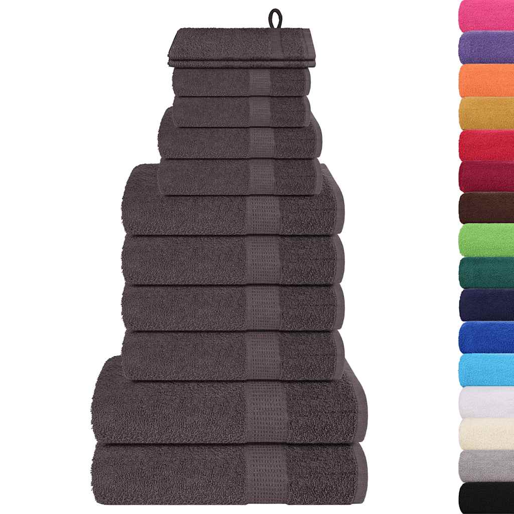 12-teiliges Handtuch-Set, Anthrazit, 100% Baumwolle