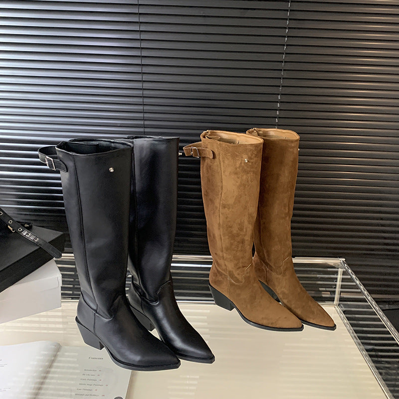 Hohe Damenstiefel im europäisch-amerikanischen Stil