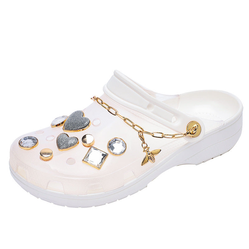 Transparente Plateau-Sandalen