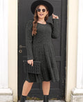 Gestricktes A-Linien-Kleid mit Streifen – Bild 13 | LuxeStyle