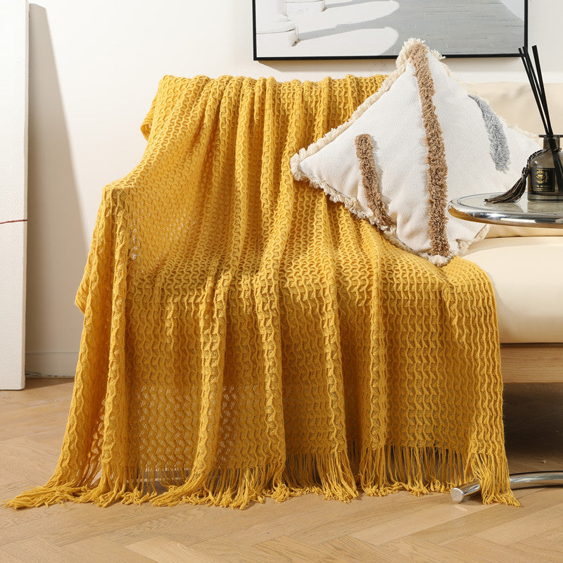 Gestrickte Sofadecke mit Quasten – Bild 13 | LuxeStyle