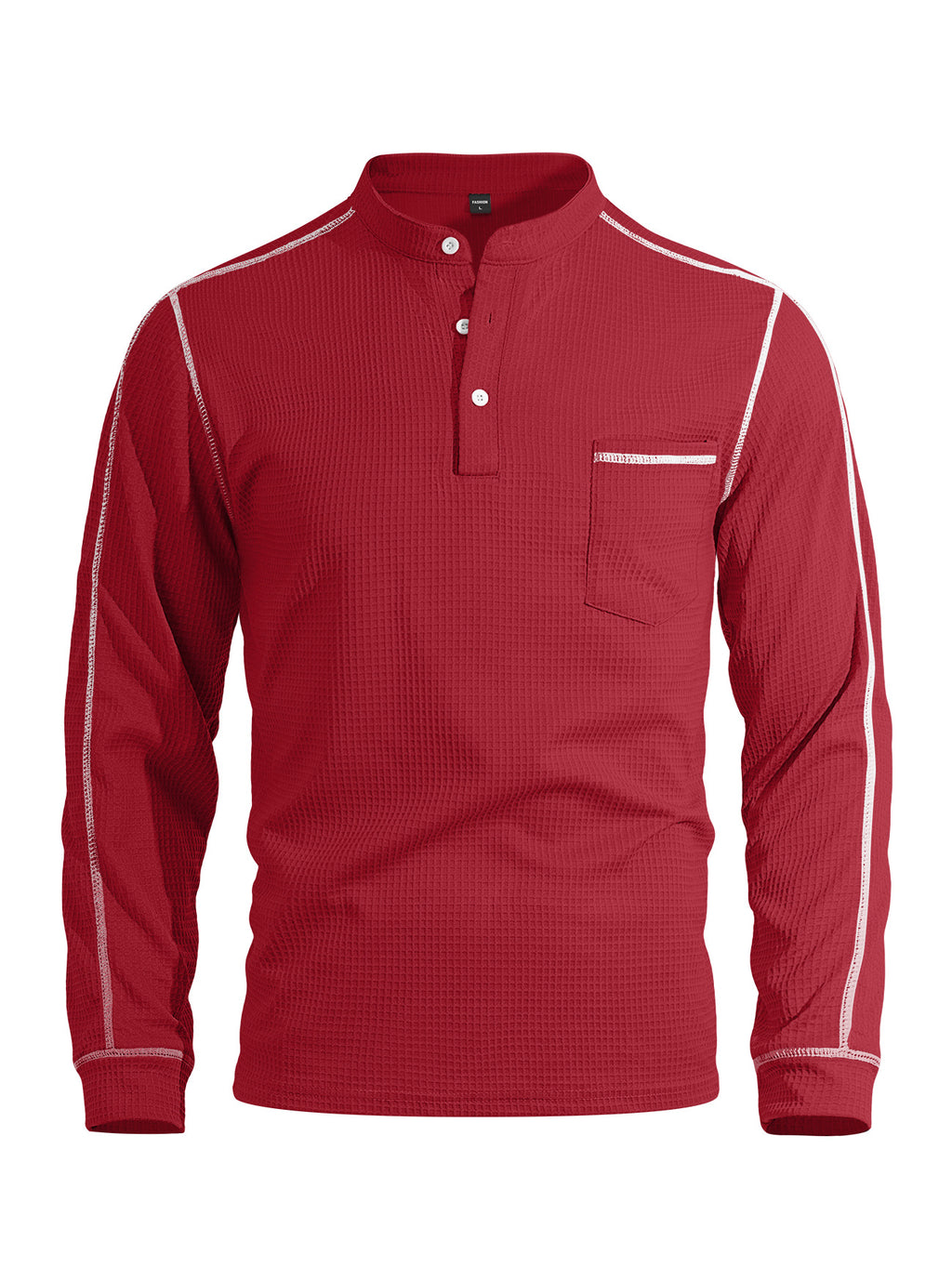 Herren Waffel-Polo Langarm Slim Fit – Ansicht 3