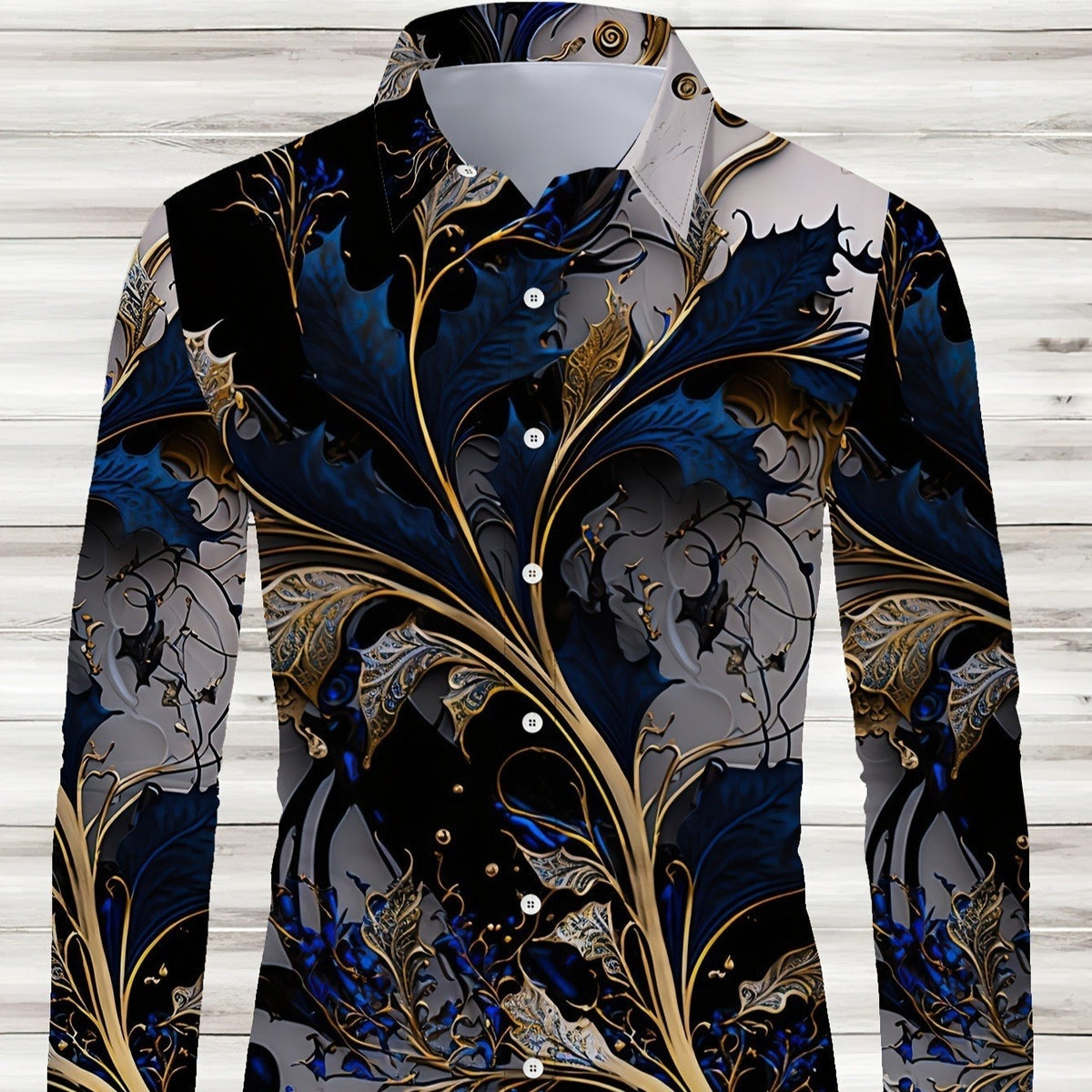 Langarmshirt mit 3D-Print für Herren | LuxeStyle