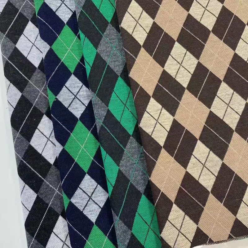 Jacquard Strickstoff mit Schachbrettmuster – Bild 3 | LuxeStyle