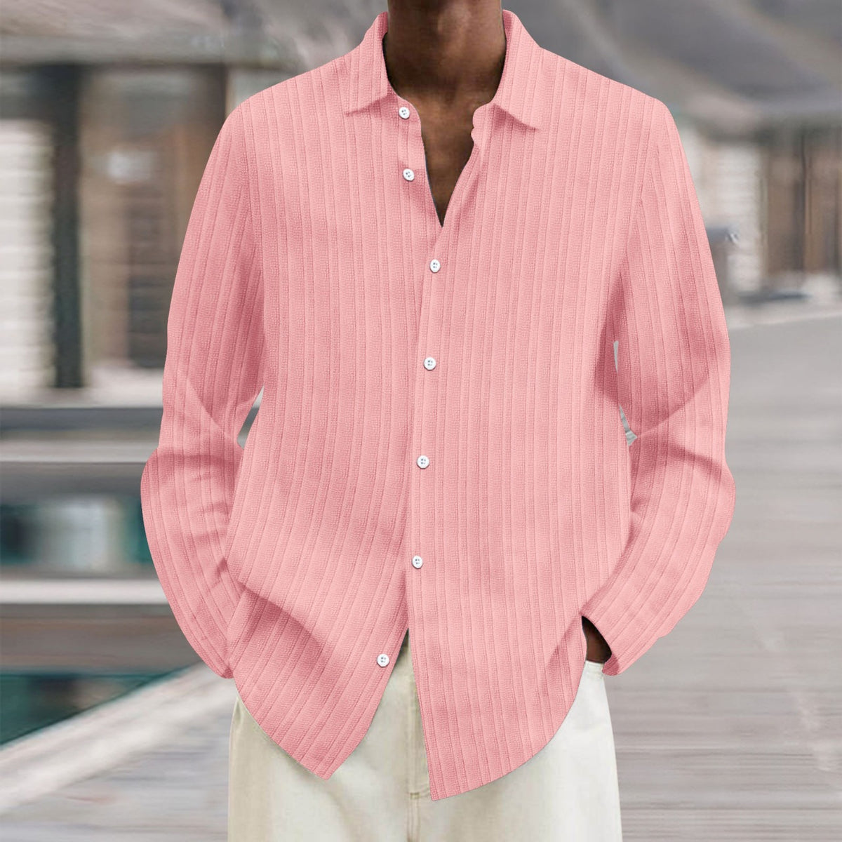 Gestreifter Cardigan mit langen Ärmeln für Herren – Bild 9 | LuxeStyle