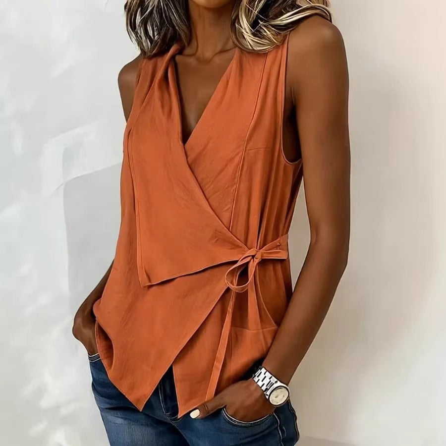 Ärmelloses Shirt in Schokobraun – Bild 7 | LuxeStyle