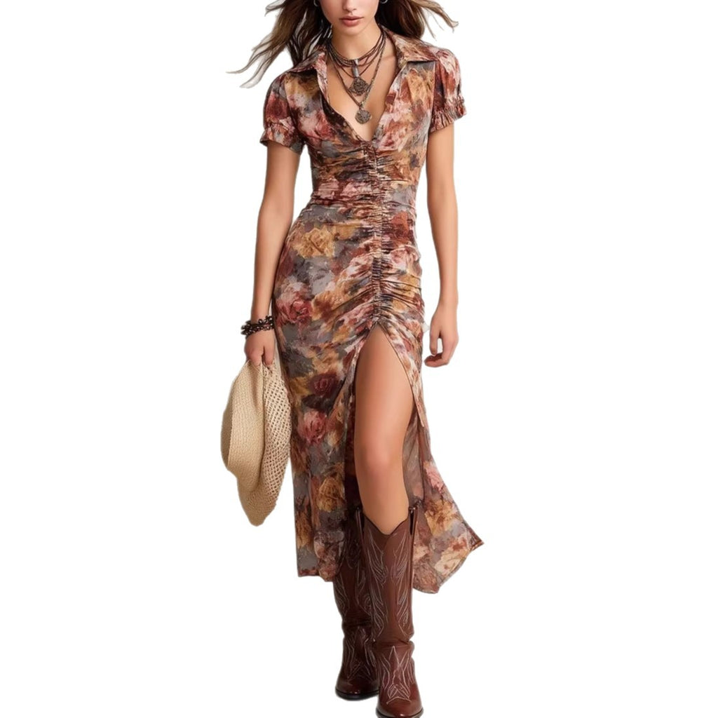 Formumspielender, eleganter Damen-Midi-Kleid