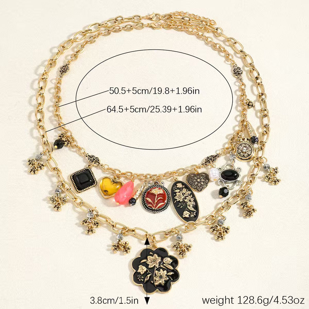 Blumen-Halsketten-Set im Bohème-Stil