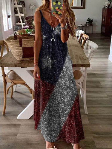 3D Digitaldruck Flaggen-Kleid für Damen